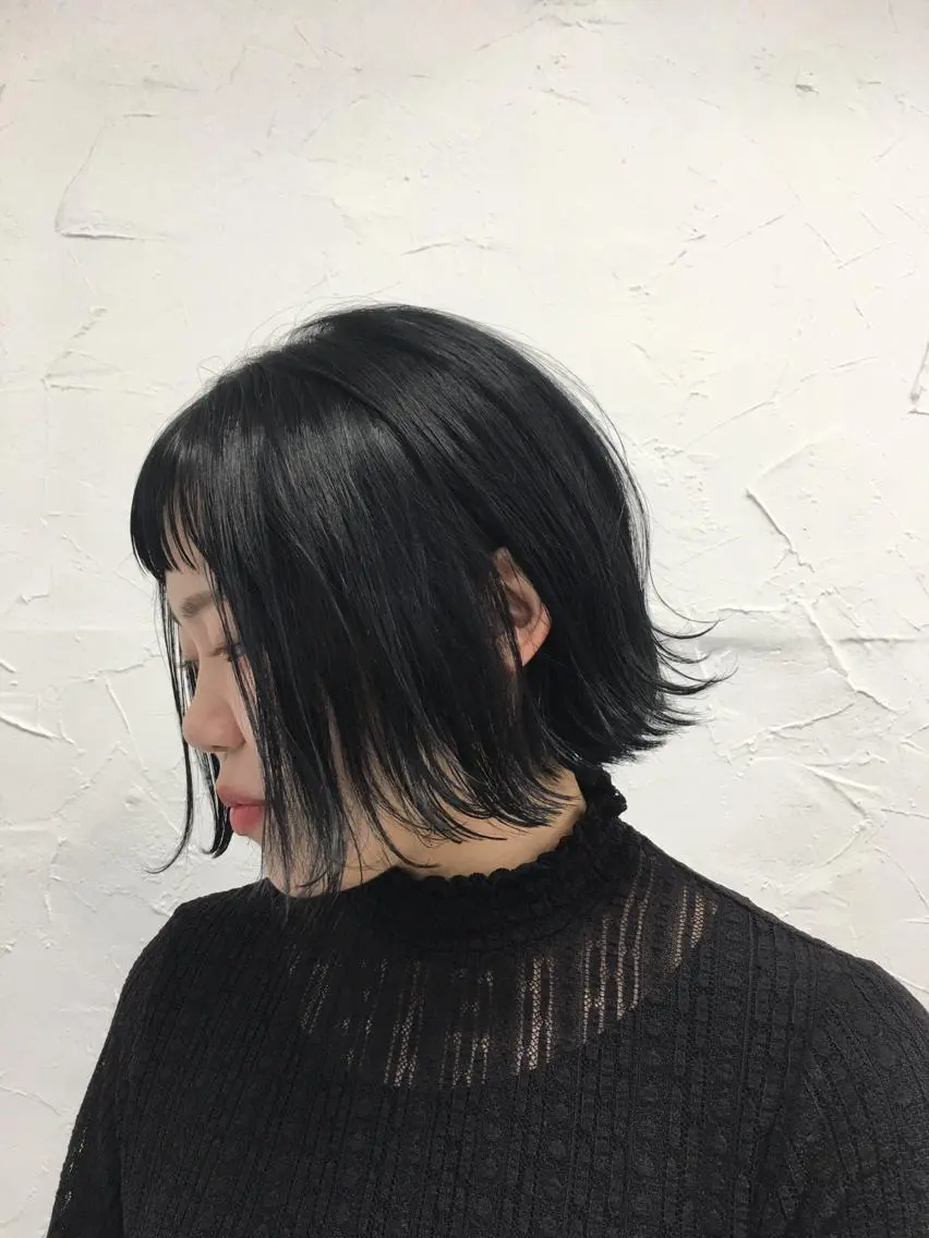 ショート カラー 黒髪 透明感カラー 脱！黒髪 ダブルカラー【上野】のヘアスタイル