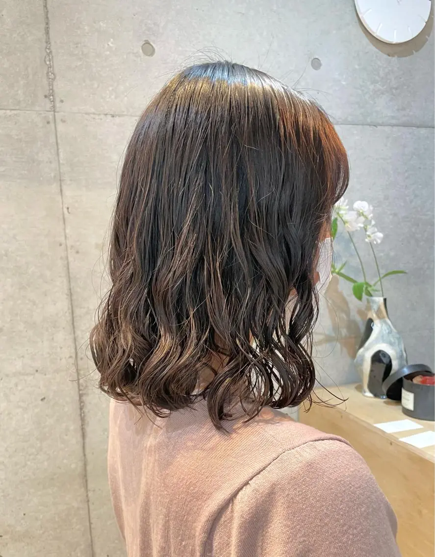 ミディアム パーマ ミディアムパーマ デジタルパーマ カット パーマ トリートメント 【表参道】Ruri デジタルパーマのヘアスタイル