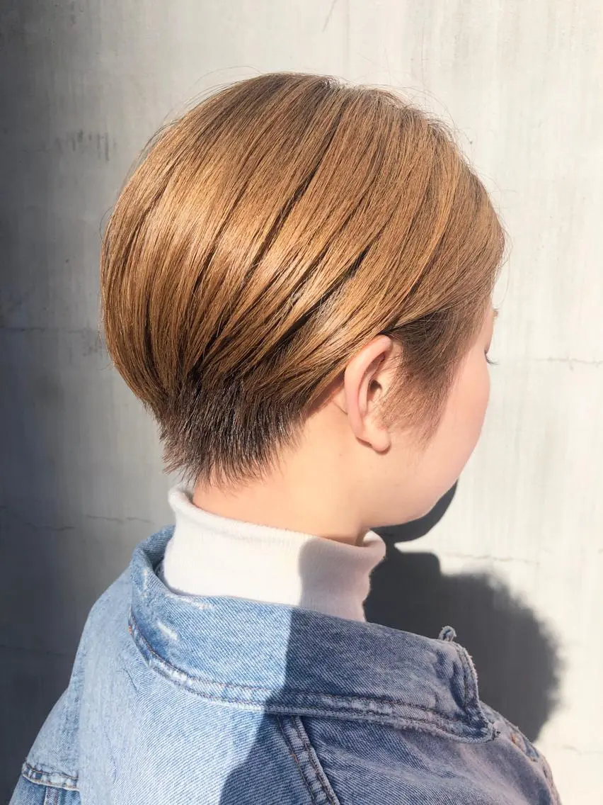ショート カラー ハンサムショート ベージュカラー オレンジ オレンジベージュ ショートヘア ヘアカラー 千葉 郁也のヘアスタイル