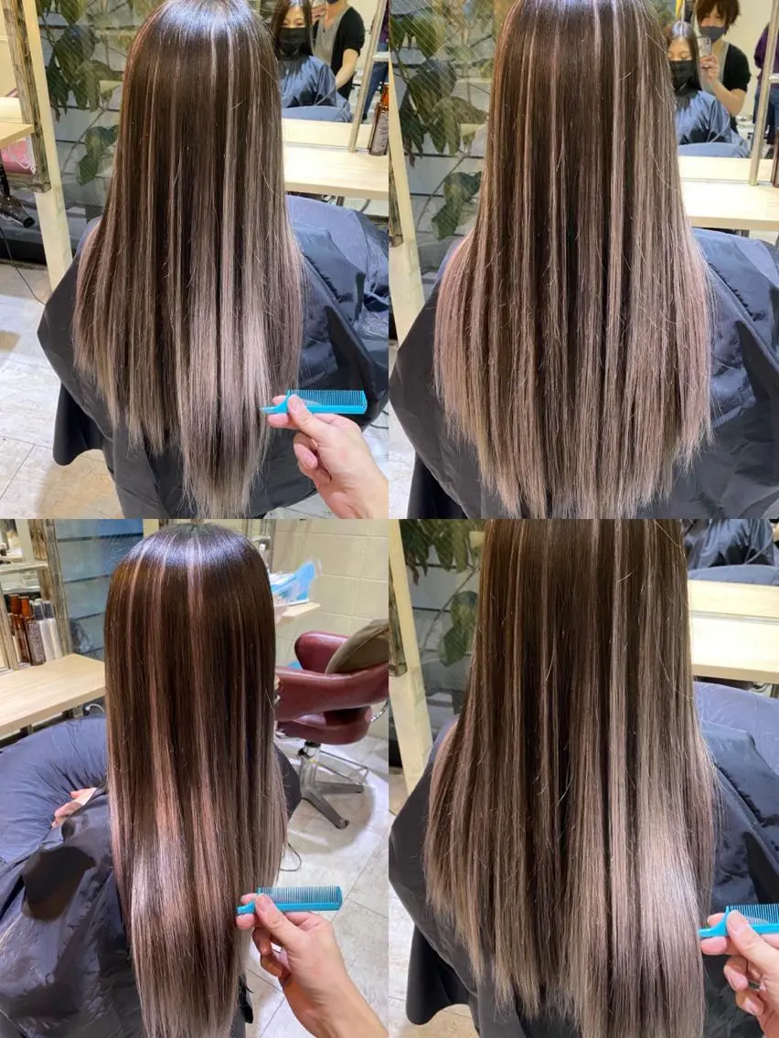 ロング カラー カット ヘアカラー トリートメント エクステ ササ キのヘアスタイル