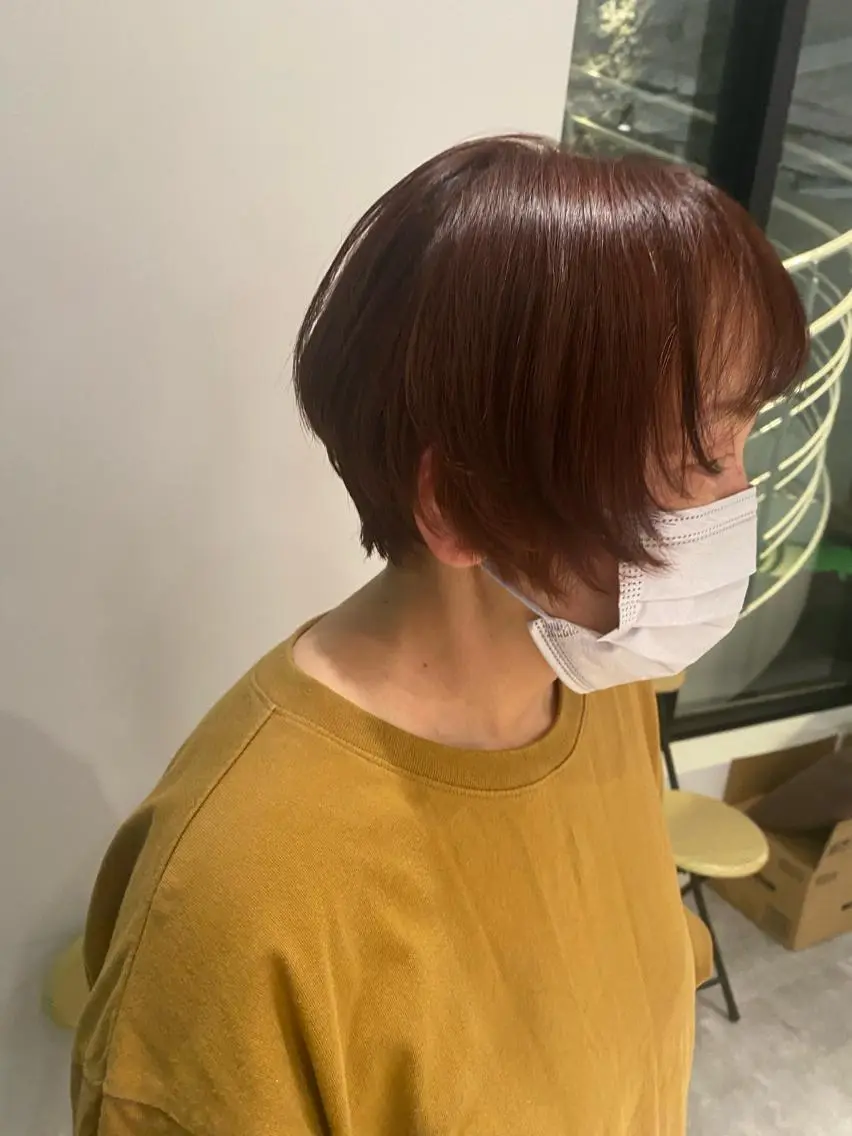 ショート カラー 顔周りカット レイヤーカット ショートヘア ウルフカット ウルフレイヤー オスズ 🎀´-のヘアスタイル