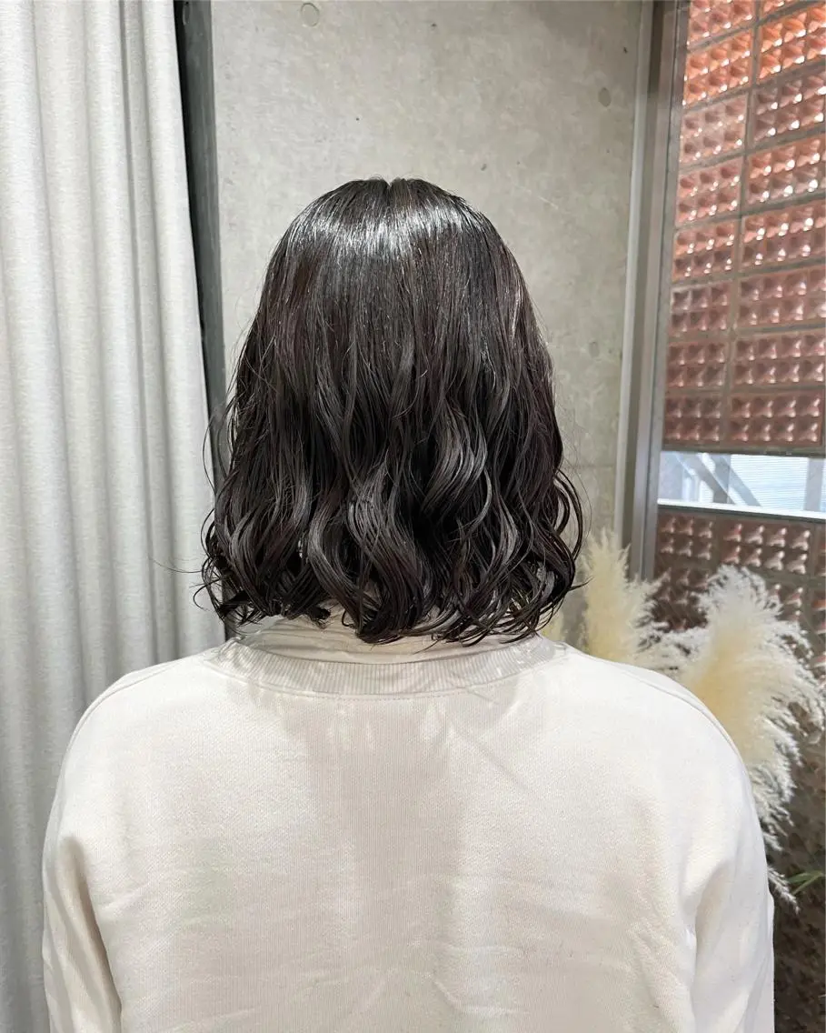 ショート パーマ カット パーマ トリートメント ロングパーマ木村 ボブパーマのヘアスタイル