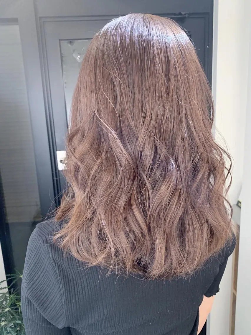 ミディアム カラー グレージュ ピンクカラー 【完全マンツー 恵比寿】佐藤 翔のヘアスタイル