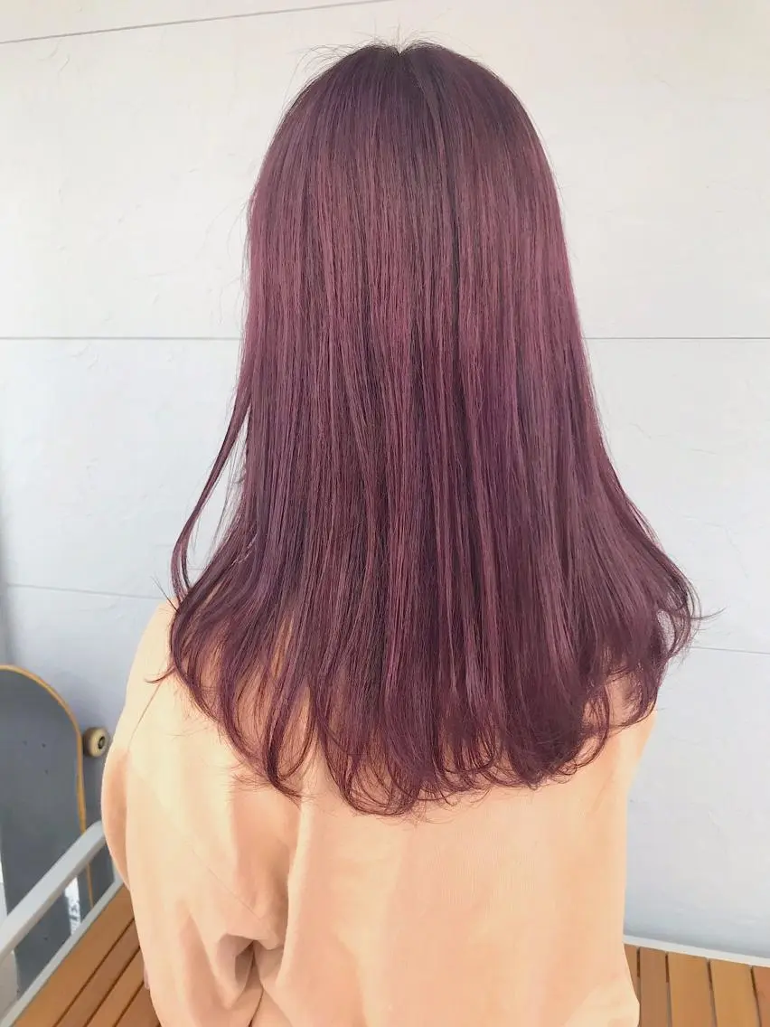 セミロング カラー ヘアアレンジ ピンクカラー ヘアカラー トリートメント lani ブリーチ /ダブルカラーのヘアスタイル