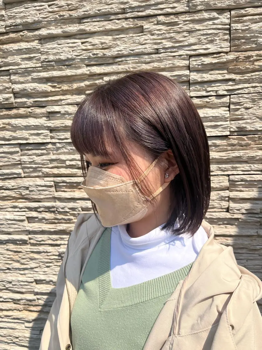 カラー ブラウンカラー ラベンダーカラー 三品 早妃のヘアスタイル
