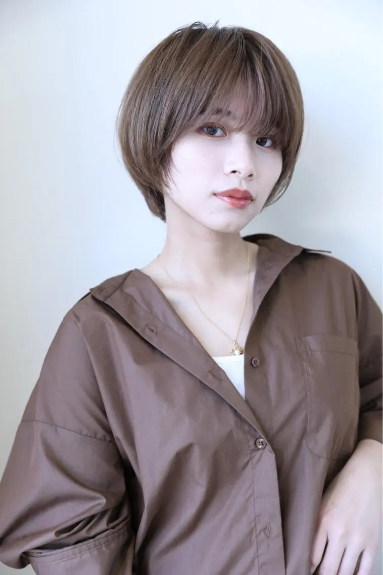 ショート カラー ショートボブ 丸みショート ボブ くびれヘア 髪質改善 KAORU/絹髪 /髪質改善/奈良のヘアスタイル