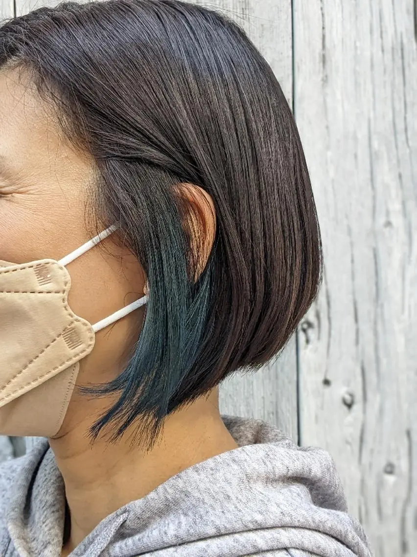 ショート カラー ブリーチ インナーカラー 髪質改善＆白髪ぼかし カラー♡店長みやけ♡のヘアスタイル