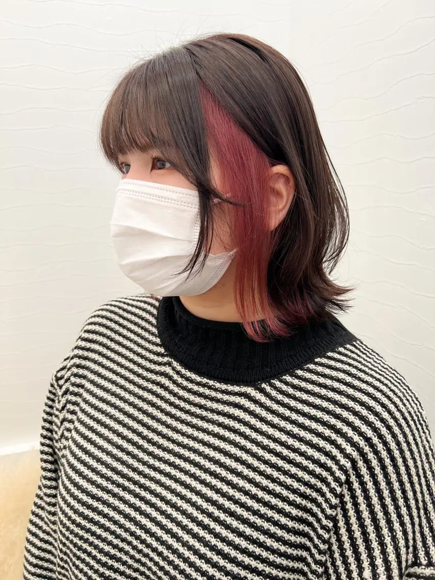 ミディアム カラー イヤリングカラー YURAGI🤍 SAEのヘアスタイル