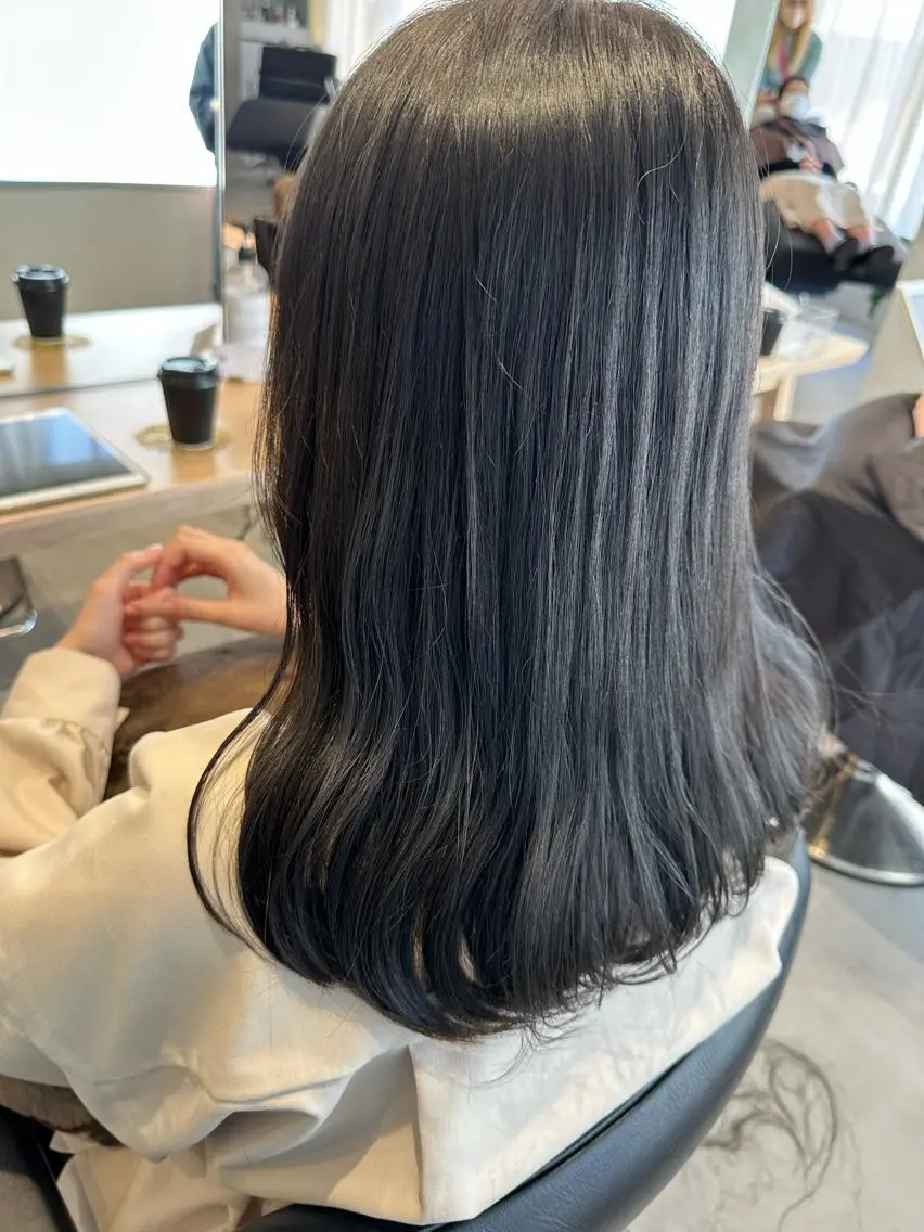 セミロング カラー ヘアカラー トリートメント ヘッドスパ ヘアセット オリーブ透明感カラー 表参道/MIKUのヘアスタイル