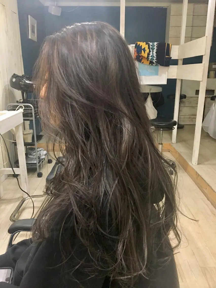 ロング カラー ハイライトカラー ハイライト 鷺谷 玲奈のヘアスタイル