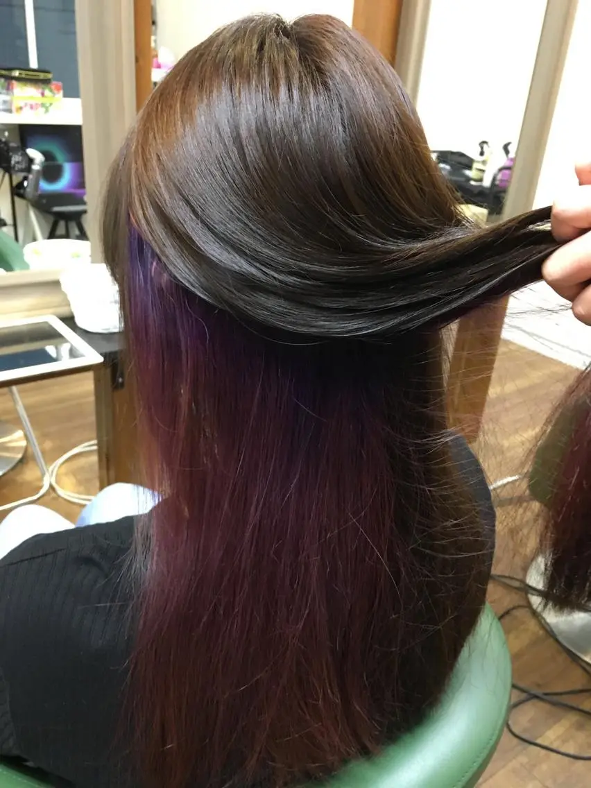 ロング カラー パーマ ヘアアレンジ メンズ キッズ ネイル マツエク・マツパ SHIORI💜口コ ミNo.1艶カラーのヘアスタイル