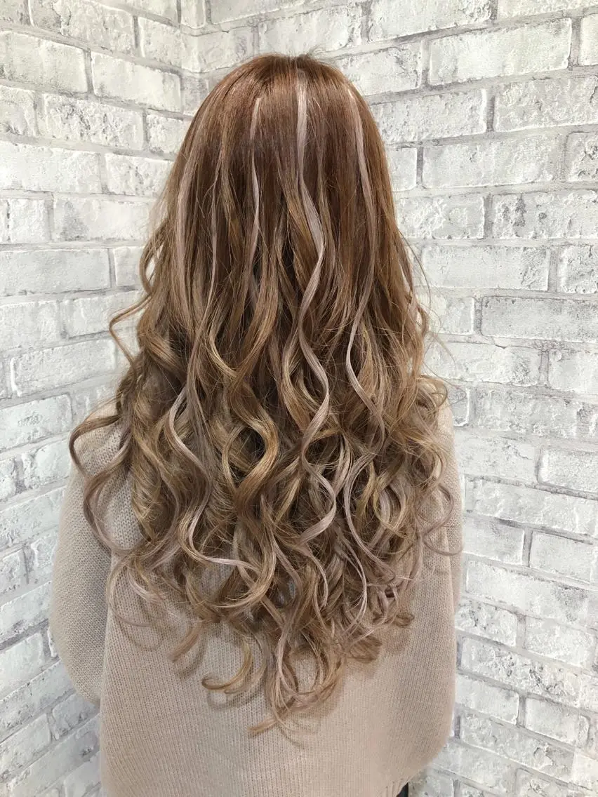 ロング シールエクステ エクステ ハイライト 秋山 幸太のヘアスタイル