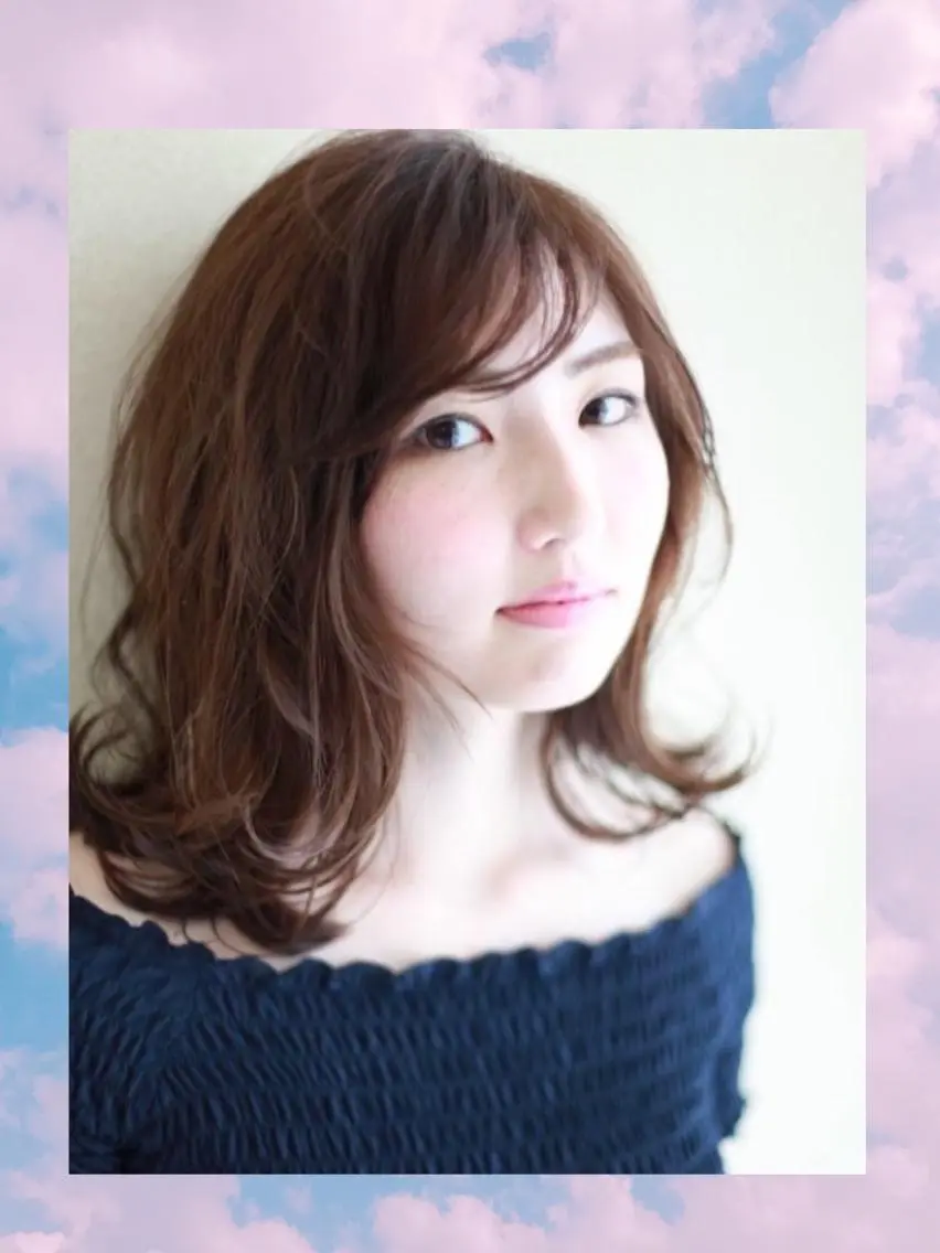 ミディアム カラー パーマ ミディアムパーマ 髪質改善/縮毛矯正 /レイヤーカット岡部のヘアスタイル