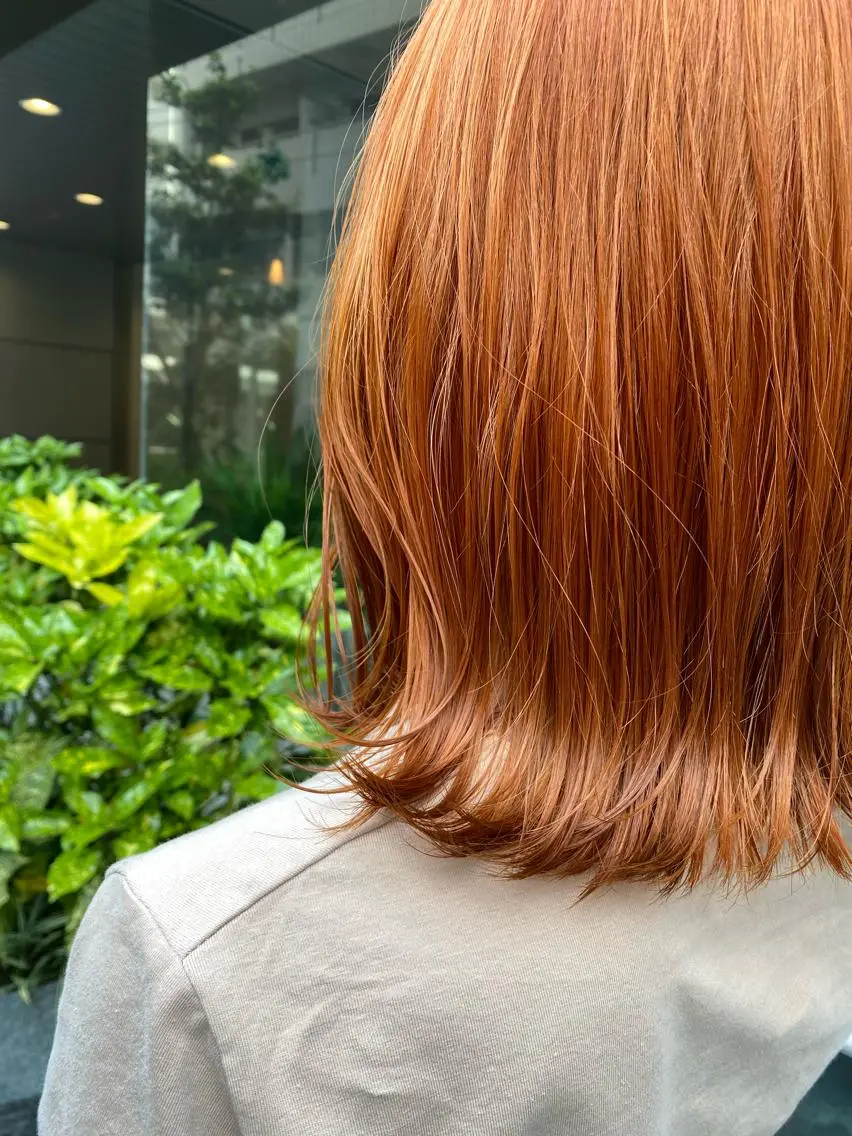 ミディアム カラー ベージュカラー ブリーチ オレンジ オレンジベージュ Riganuts王子 Hayato✂︎のヘアスタイル