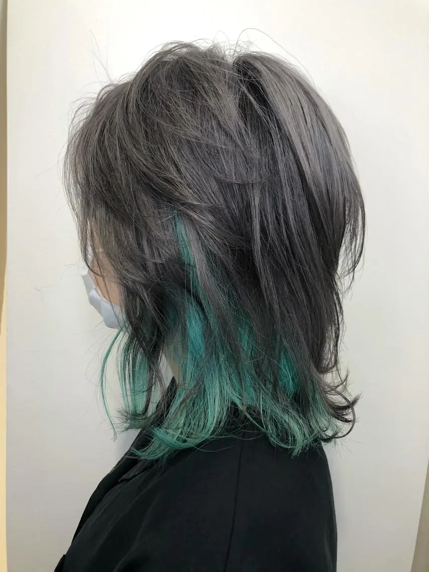 ミディアム カラー カット ヘアカラー トリートメント レイヤー/ハッシュ 渋谷/サッタのヘアスタイル