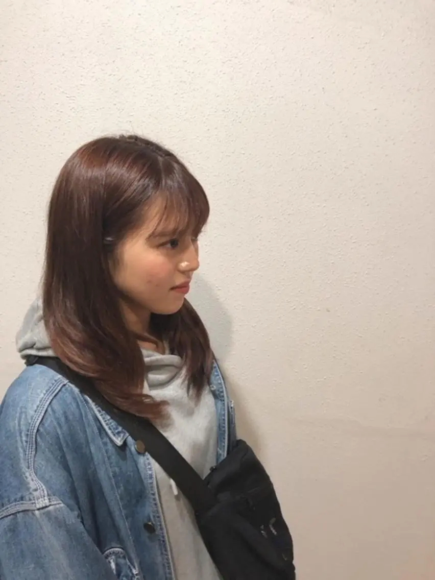ミディアム カラー ヘアアレンジ ベージュカラー ピンクカラー ピンクベージュ カット ヘアカラー トリートメント Joshua /パーソナル髪質改善のヘアスタイル