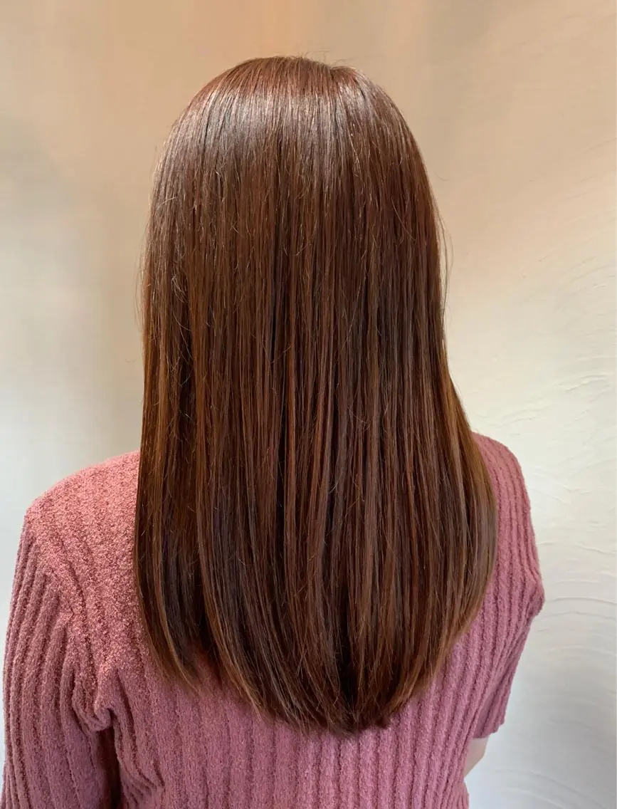ロング カラー ベージュカラー ピンクカラー ピンクベージュ 菅野 愛のヘアスタイル