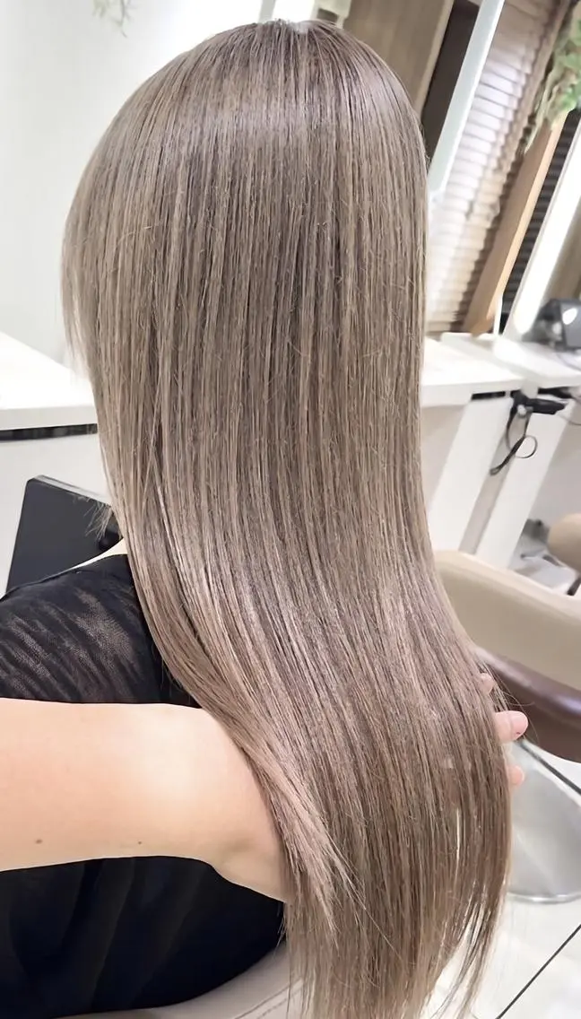 カラー セミロング ブリーチ 髪質改善 ヘアカラー トリートメント 菅野翔汰/髪質改善 カラー/ブリーチのヘアスタイル