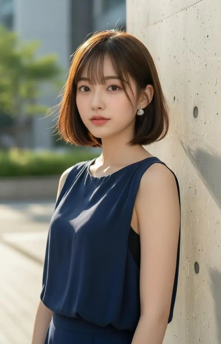 ショート カラー ブラウンカラー 透明感カラー ボブ さく/髪質改善× 縮毛矯正/町田のヘアスタイル