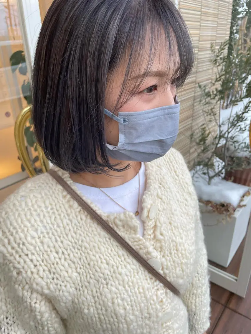 ミディアム カラー ショートボブ ボブ 鶴岡で縮毛矯正なら お任せ！ハヤシナオミのヘアスタイル