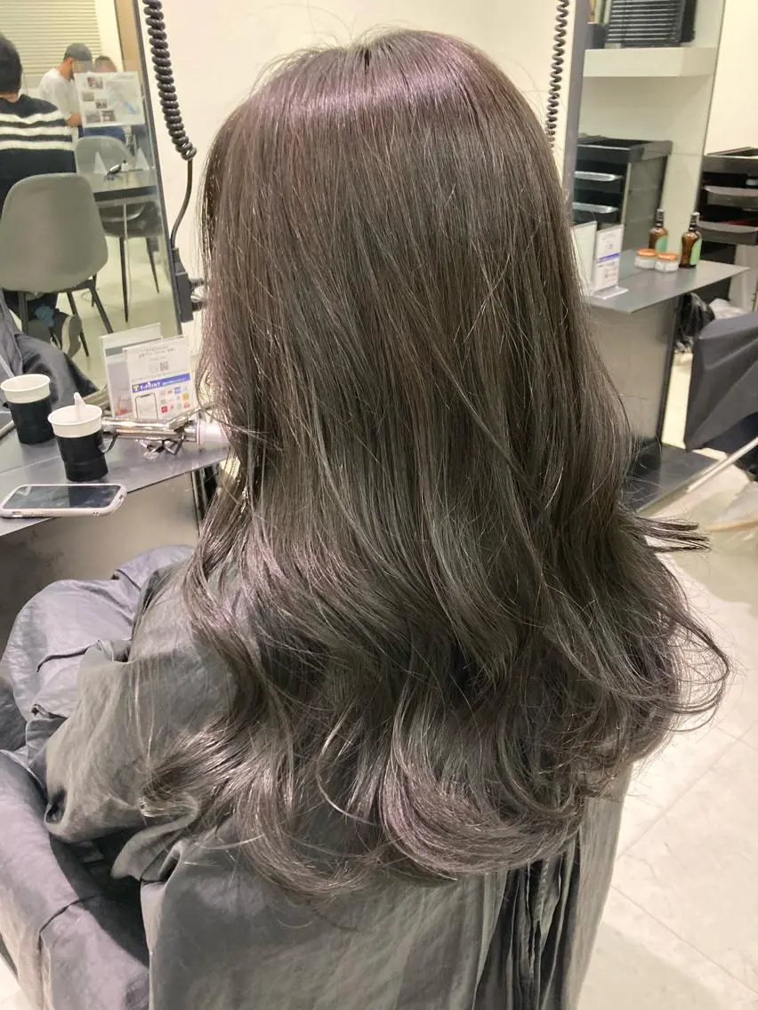 ロング カラー カット ヘアカラー トリートメント 💖ブリーチなし透明 感💖ASAHIのヘアスタイル