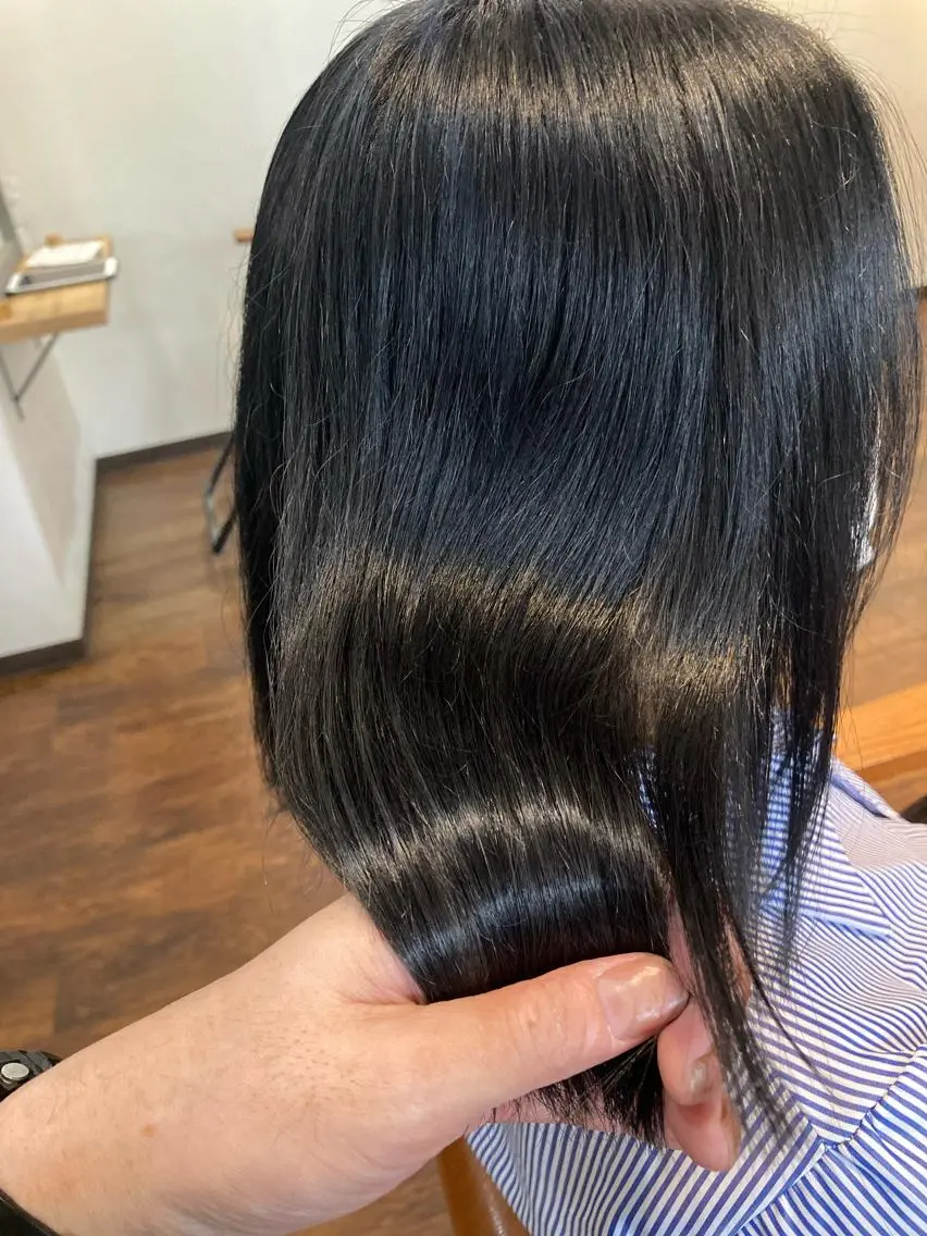 ミディアム カラー 縮毛矯正&髪質改善 ⭐️OGUのヘアスタイル