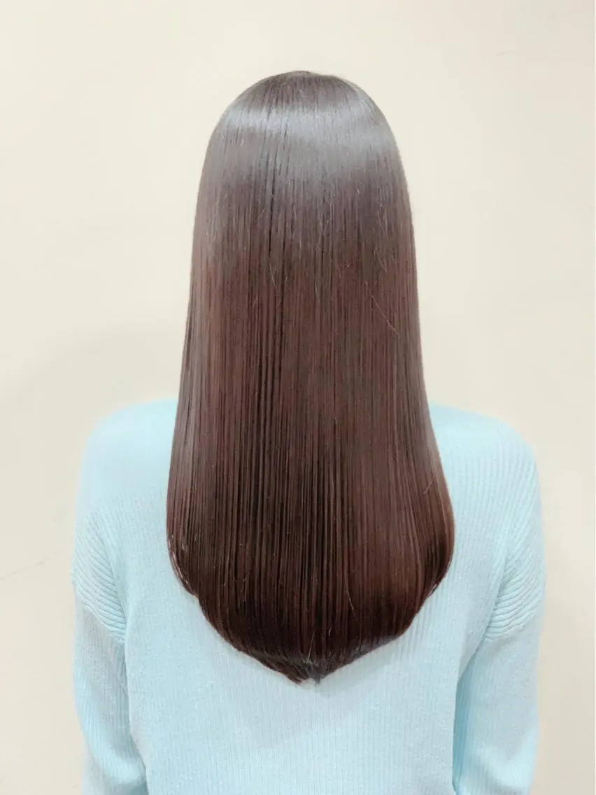 ロング カラー カット 縮毛矯正 トリートメント ヤノ ナオミのヘアスタイル