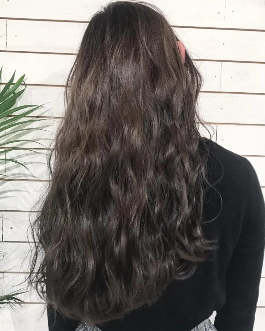 ロング カラー ヘアアレンジ グレージュ 縮毛矯正 髪質改善寺坂雄飛💐のヘアスタイル