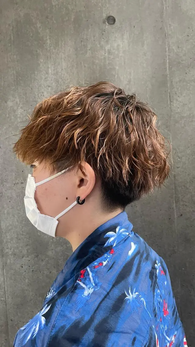 パーマ メンズ もりたみかこ 美容師お休み中のヘアスタイル