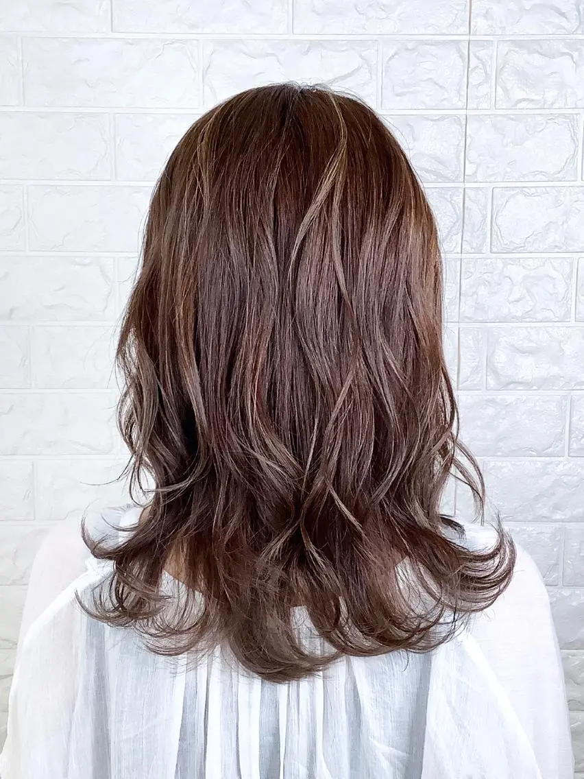 セミロング カラー 髪質改善縮毛矯正 美容師✂️山崎竜二のヘアスタイル