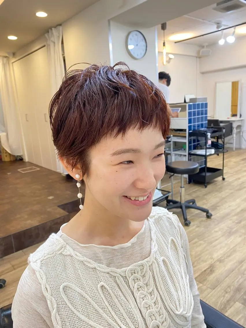 ショート カラー ベリーショート ブリーチ ケアブリーチ ダブルカラー ハイライトカラー 中北篤志 ショートボブのヘアスタイル