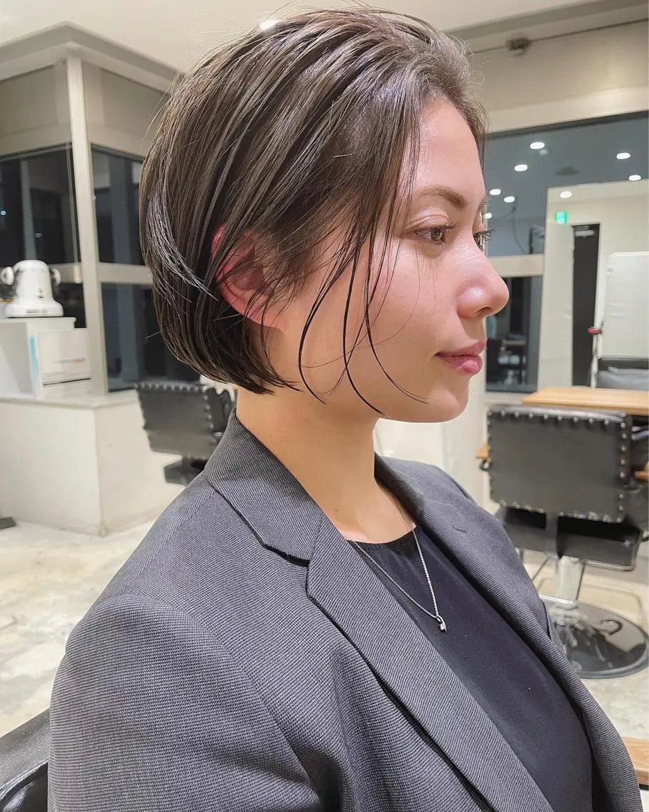 ショート カラー アッシュ ボブ カット ヘアカラー トリートメント 村上雅人 ナチュラルモードのヘアスタイル