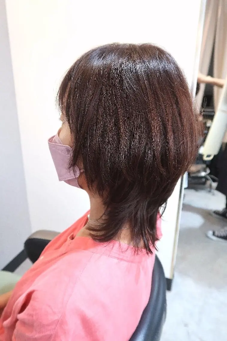ミディアム カラー ウルフカット カット ヘアカラー tenny調布 いしまつのヘアスタイル