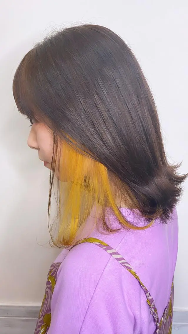ショート カラー ヘアアレンジ マツエク・マツパ イエローカラー アイラッシュ/美容室 個室/瀬戸 一菜のヘアスタイル