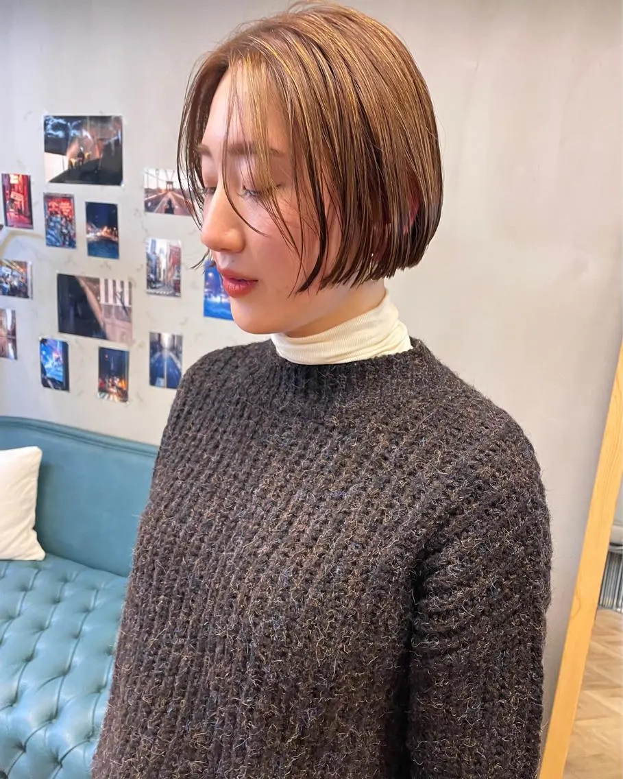 ミディアム カラー パーマ ヘアアレンジ メンズ キッズ ネイル マツエク・マツパ アイブロウ ボブ tatsumi/ボブ ウルフ/レイヤーのヘアスタイル