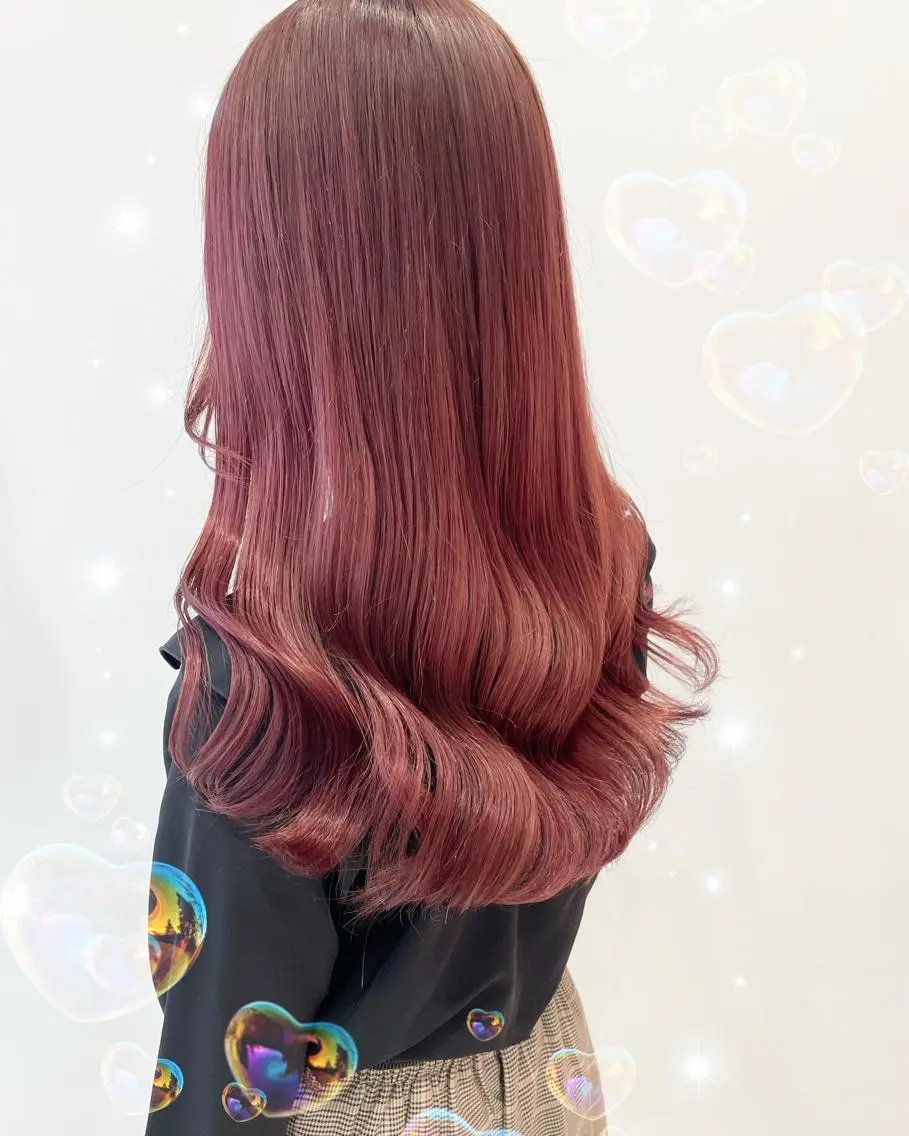 セミロング カラー レッドカラー カット ヘアカラー トリートメント 新宿駅近♡個室 ♡関口三都季🌜のヘアスタイル