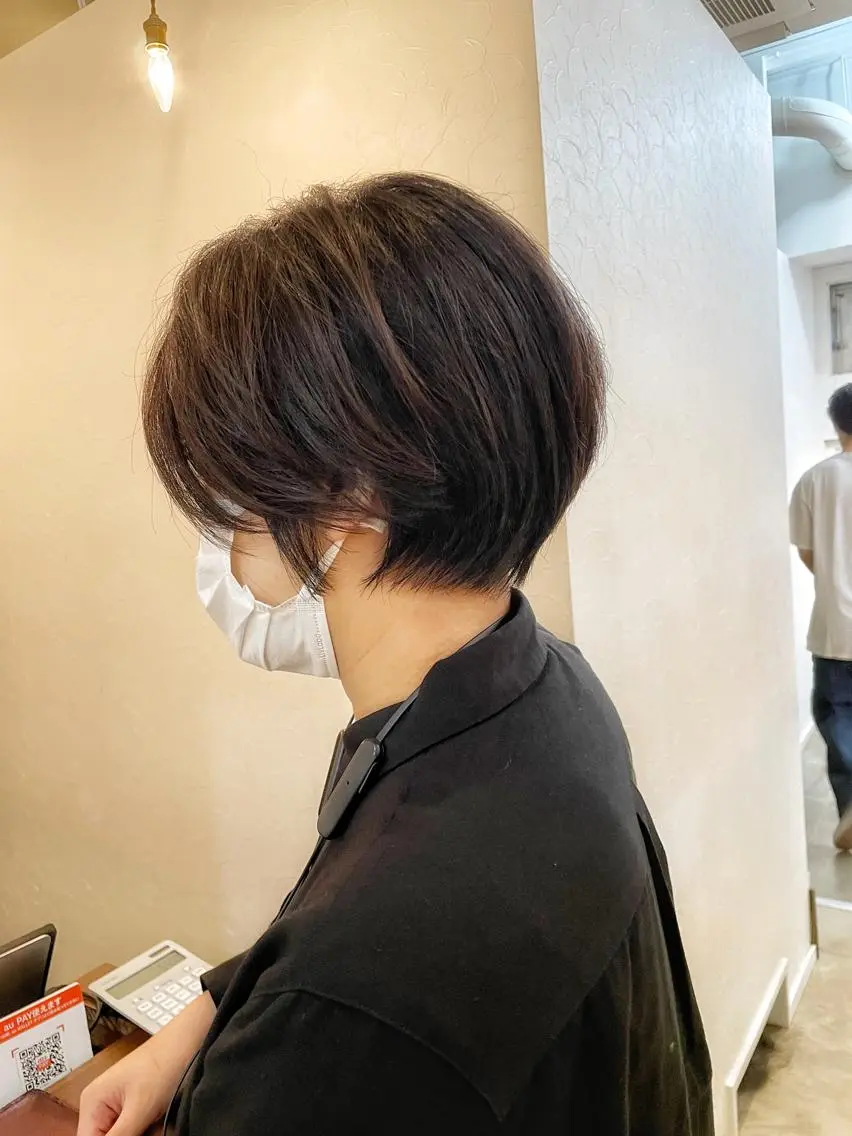 ショート カラー ショートボブ ショートレイヤー ボブ レイヤーカット ミセス 👑銀座ショート/ 絶壁補正/金子涼👑のヘアスタイル