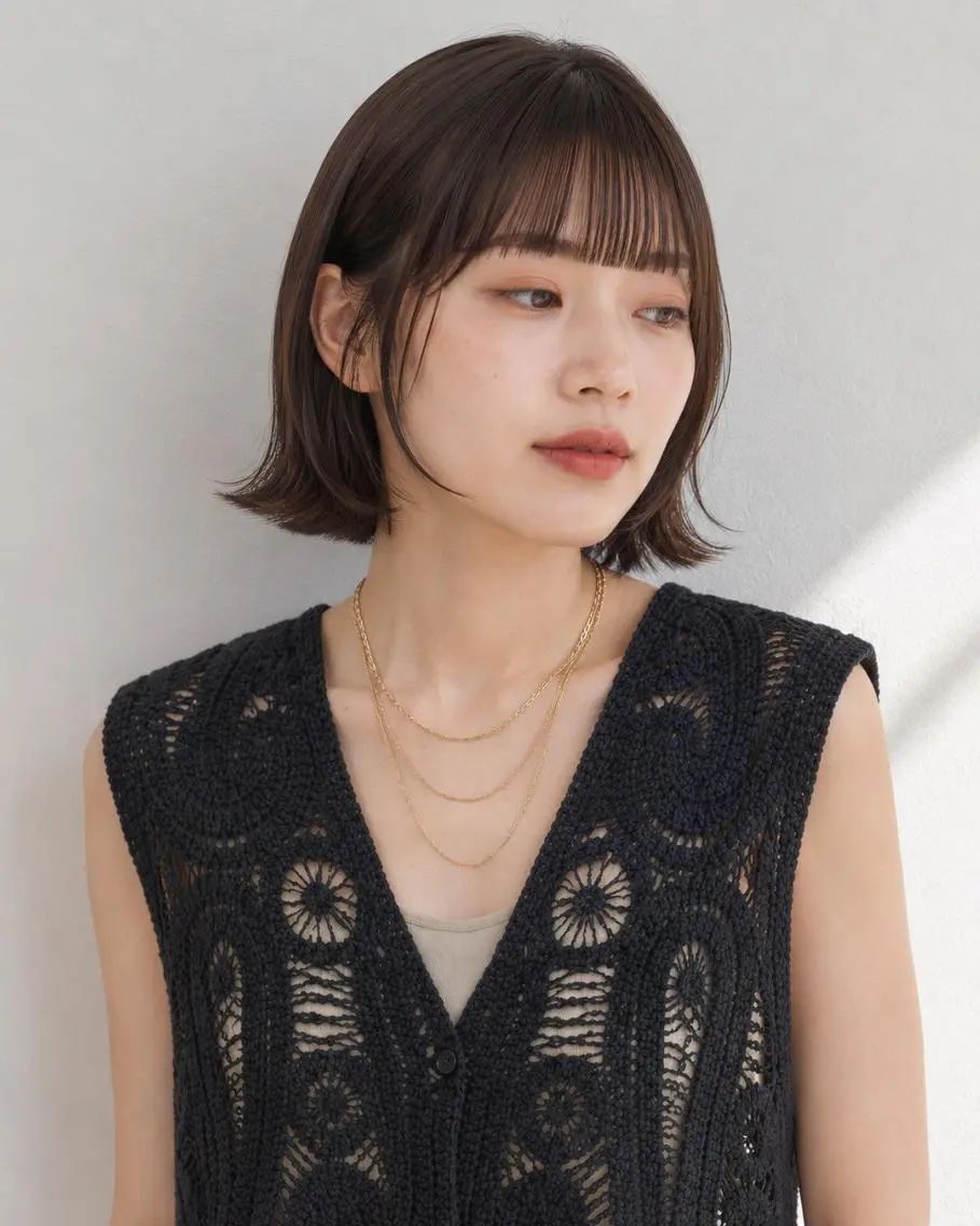 ミディアム 女性カット&カラー モデル⭐️大坂望心のヘアスタイル
