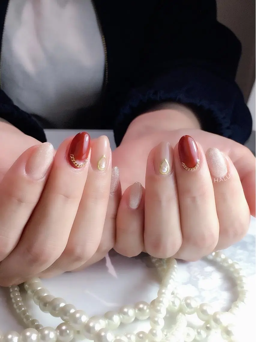 ネイル ボルドー HALU ハルのネイルデザイン