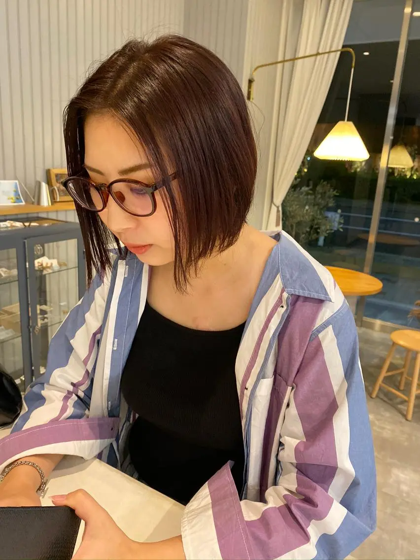 ショート カラー ブリーチ ブリーチなしカラー 加藤 真由のヘアスタイル