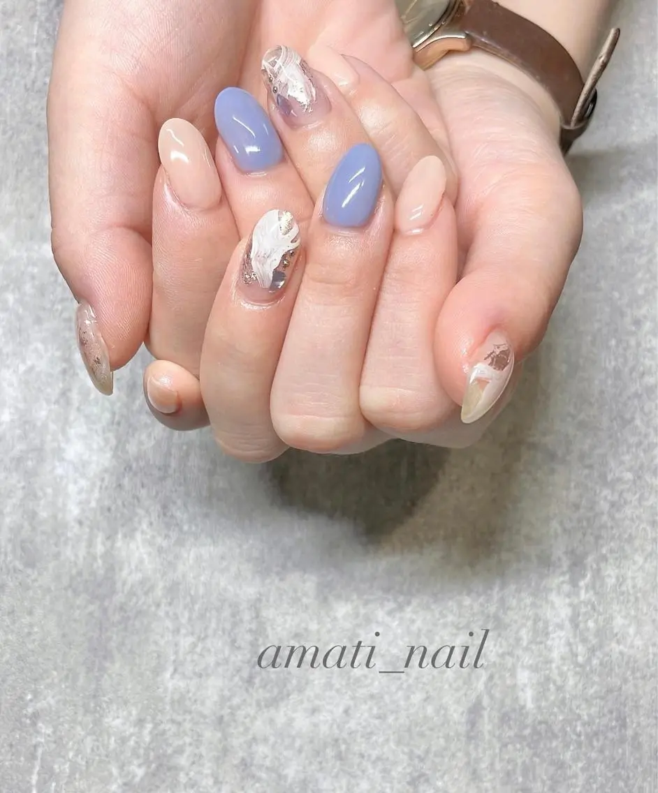 ネイル フレンチネイル ミラーネイル ニュアンスネイル ワンカラーネイル 春ネイル amati_nail TAKAKOのネイルデザイン