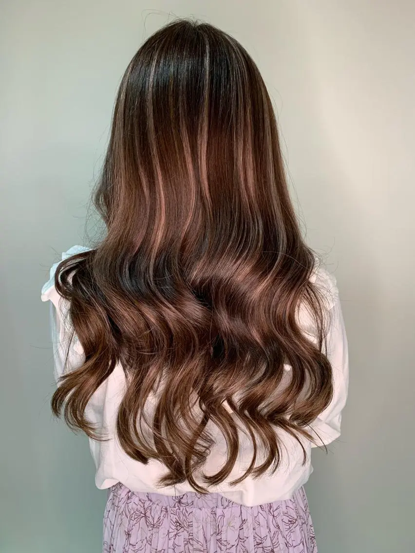 ロング カラー ヘアアレンジ シールエクステ バレイヤージュ エクステ レイヤーカット レイヤー/エクステ alpha下妻のヘアスタイル