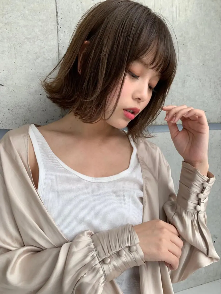 ミディアム ヘアアレンジ カット 縮毛矯正 トリートメント 縮毛矯正/髪質改善/ ブリーチ毛/木元渓太のヘアスタイル
