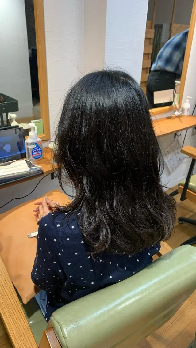 セミロング カット パーマ トリートメント ショート🌼パーマ 本間正子のヘアスタイル