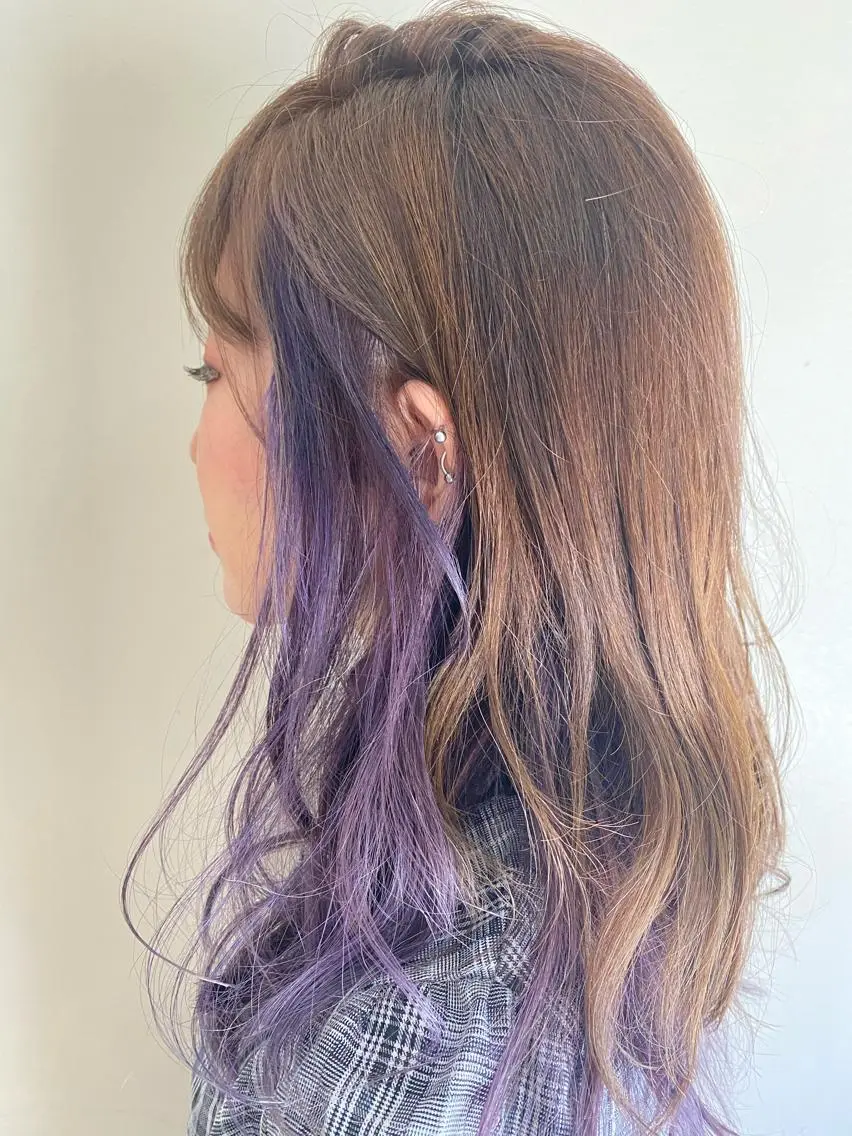 ロング カラー インナーカラー Saki💛心斎橋 髪質改善/艶カラーのヘアスタイル