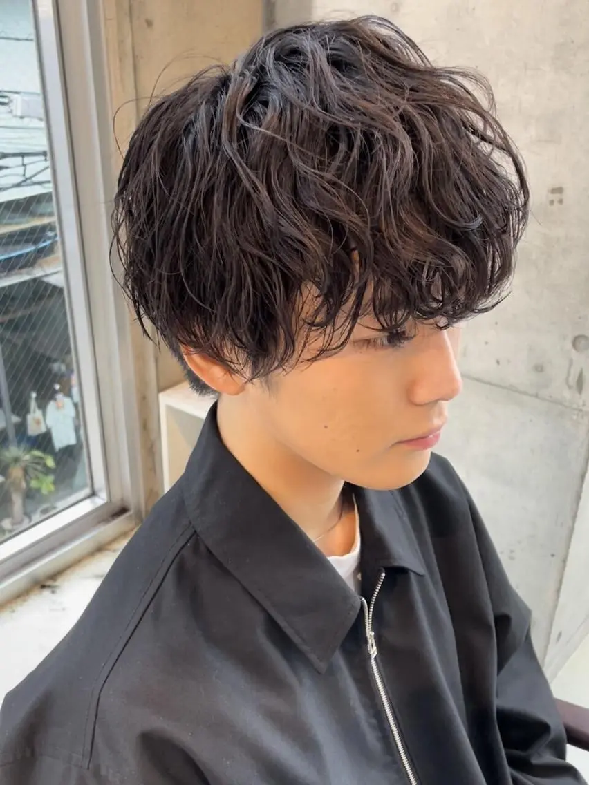 ショート パーマ メンズ メンズパーマ 波巻きパーマ SENTA✨メンズ パーマ✨fifth栄のヘアスタイル