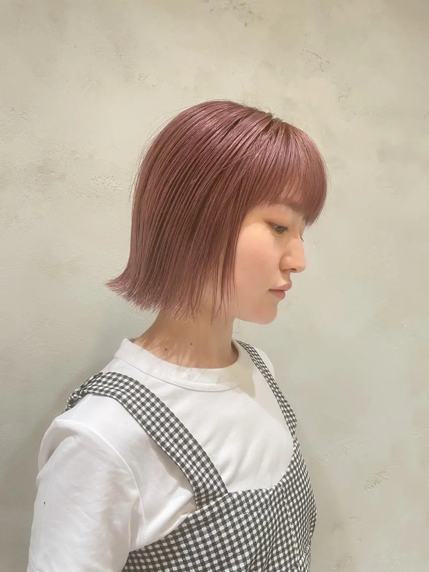 ショート カラー ベージュカラー ピンクカラー ピンクベージュ ヘアカラー トリートメント 【似合わせカット】 松尾一気のヘアスタイル