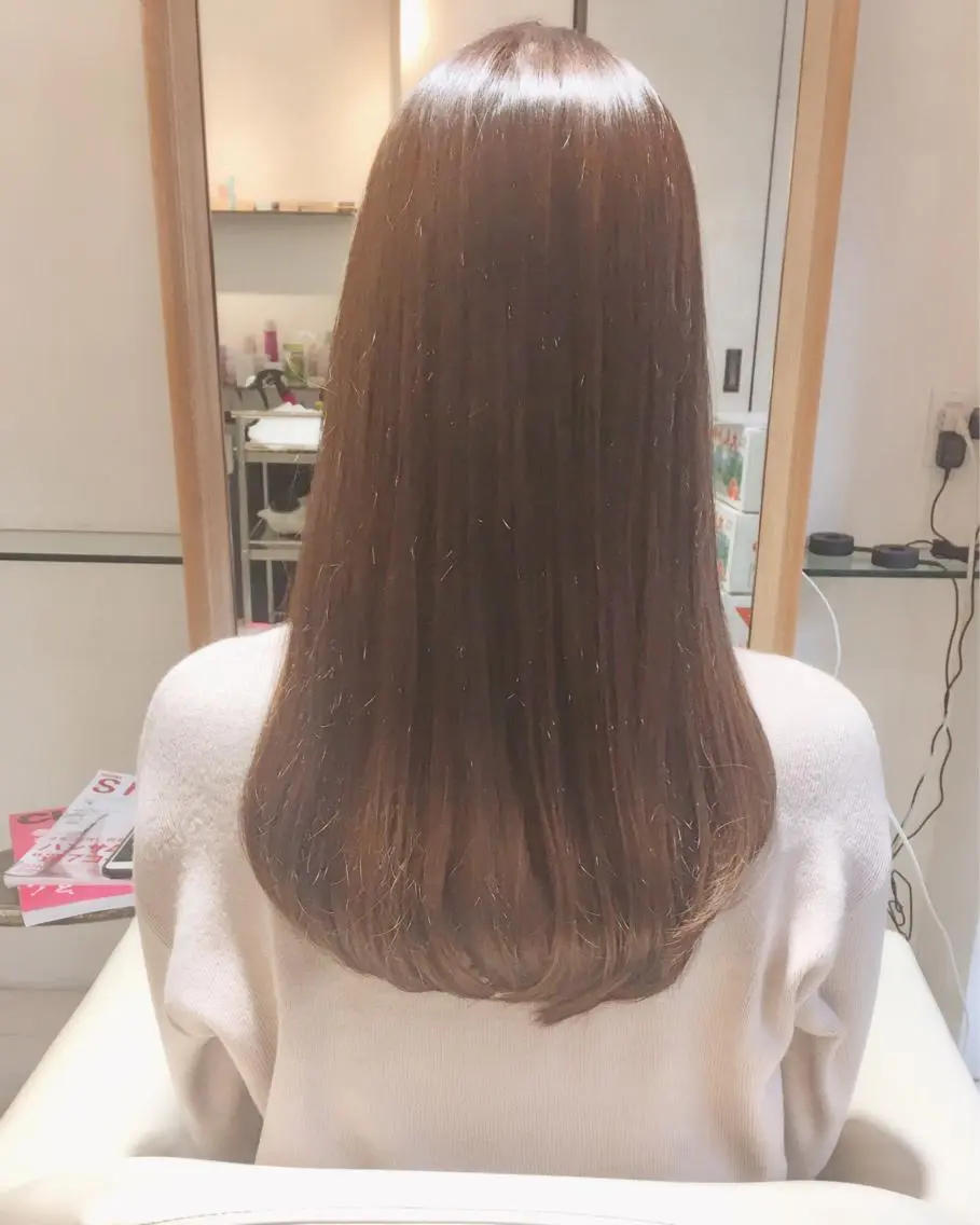 ロング ヘアカラー トリートメント 安永 涼のヘアスタイル
