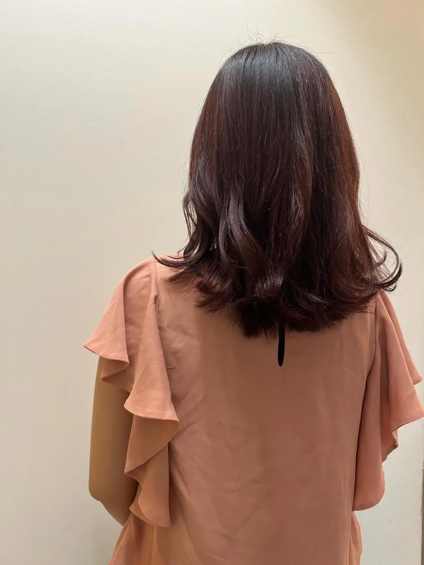 セミロング カラー ボルドーカラー ブラウンカラー TEMIL HAIR 《まお》のヘアスタイル