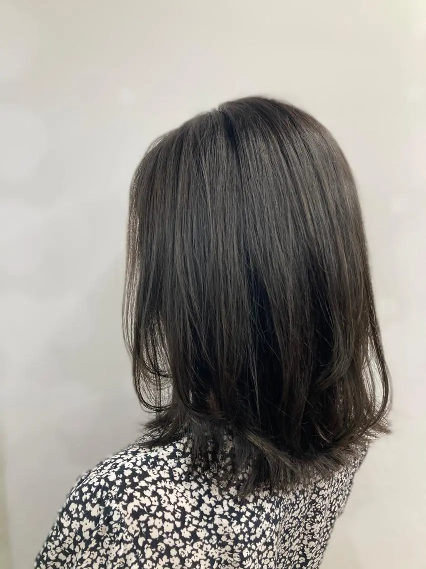 ミディアム カラー カット ヘアカラー トリートメント ブリーチ&似合せボブ 田中寛十のヘアスタイル